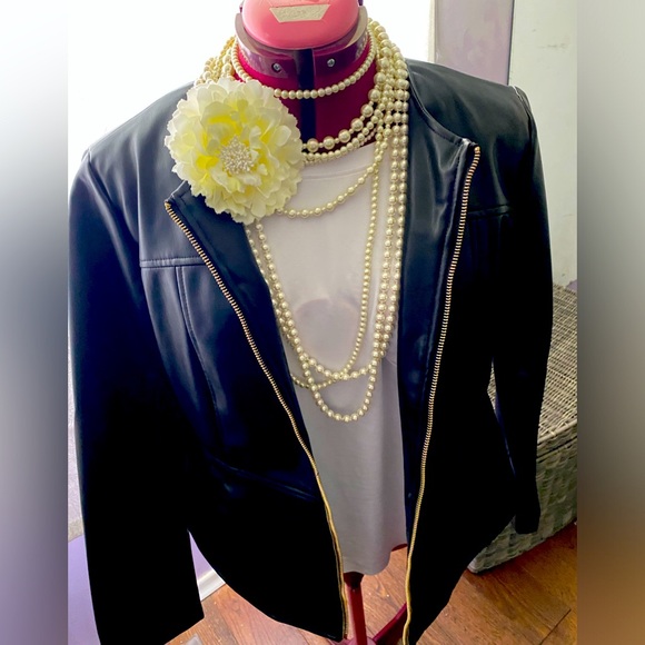 Zara Faux Leather Fitted Jacket - Picture 2 of 15